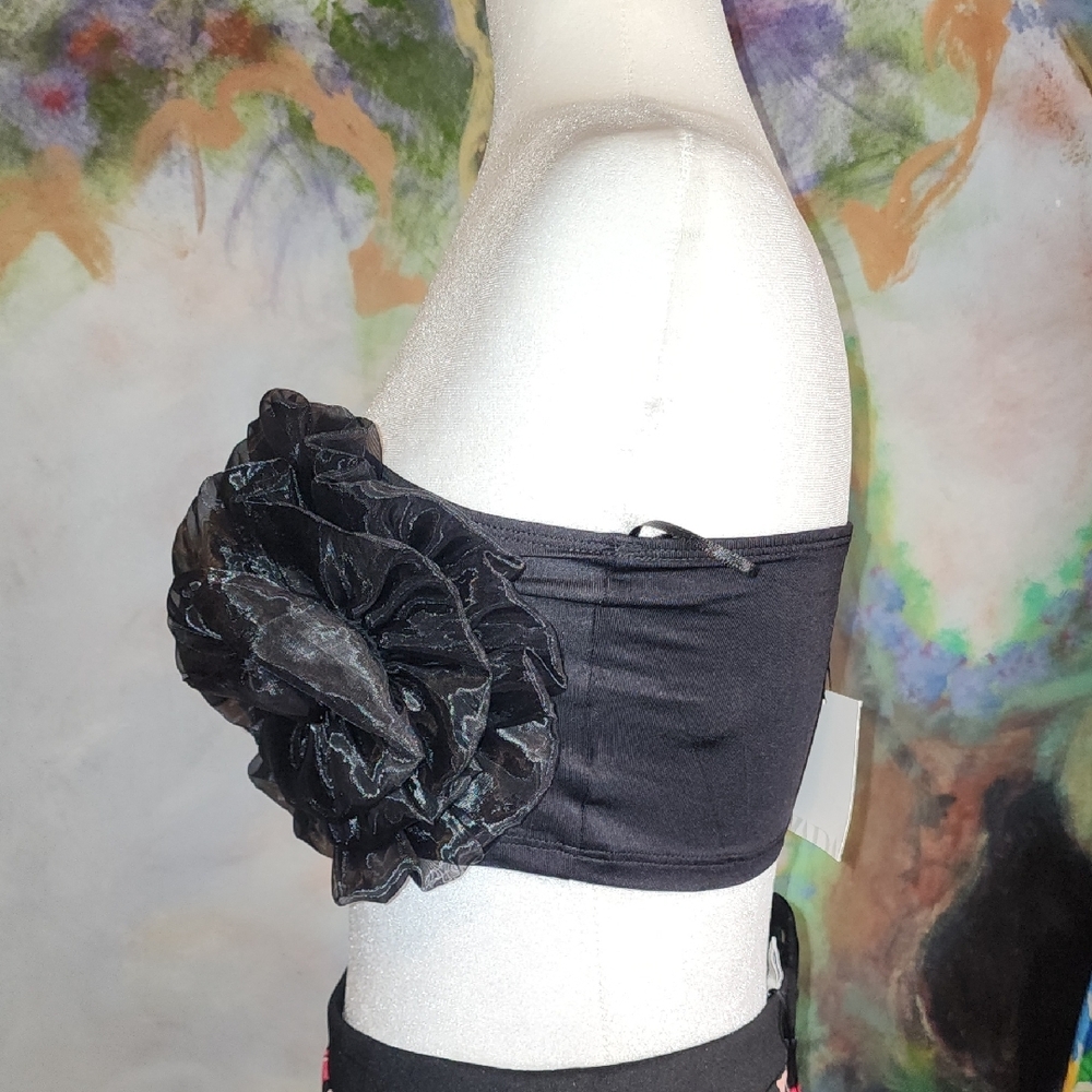 Zara Organza Flower Bandeau Top - Picture 3 of 5